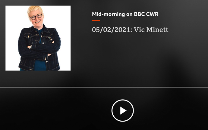 BBC CWR talking to Vic Minett